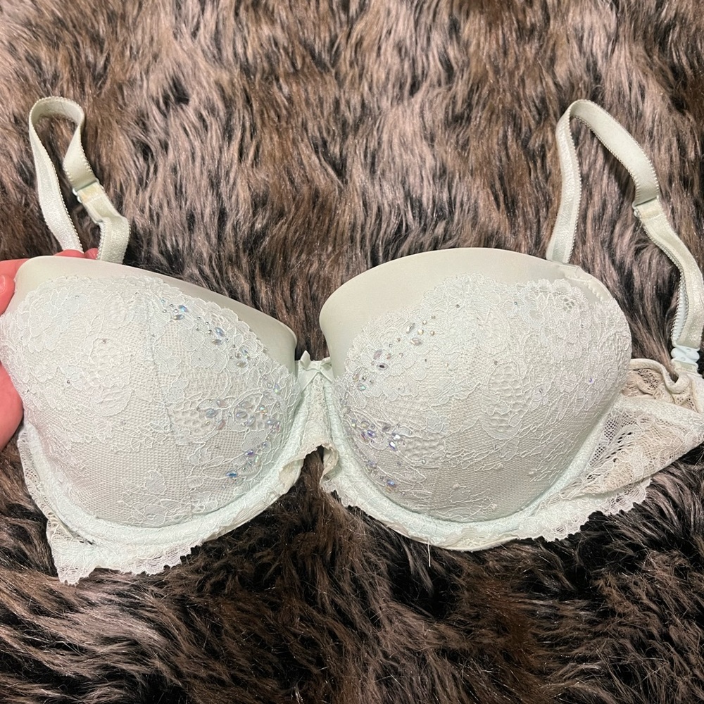 Victoria Secret Dream Angels Underwire Bra baby blue sequin size 32DDD